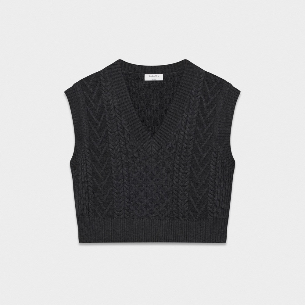 BABATON EMPORIA SWEATER VEST, BLACK, MEDIUM
